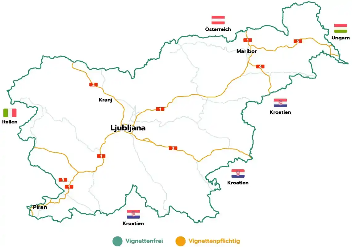 Das Straßennetz in Slowenien